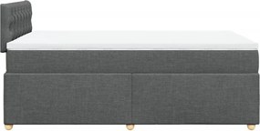 vidaXL Κρεβάτι Boxspring με Στρώμα Σκούρο Γκρι 120x200 εκ. Υφασμάτινο