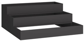 vidaXL Γλάστρα Κήπου 3-Επίπεδη 90x90x35 εκ Μαύρο Ατσάλι