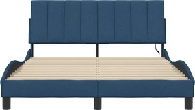 vidaXL Πλαίσιο κρεβατιού χωρίς στρώμα Hanko μπλε 120x200cm ύφασμα