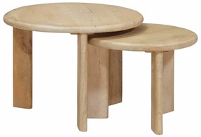 Τραπεζάκια Καφέ Στερεών 2 pcs Μαύρο Στερεό ξύλο μάνγκο