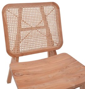 Καρέκλα Viborg φυσικό teak ξύλο-φυσικό rattan 60x75x87εκ 60x75x87 εκ.