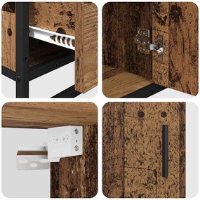 vidaXL Σετ Επίπλων Μπάνιου με ράφι 3 pcs Παλιό Ξύλο Επεξεργασμένο ξύλο