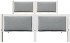 vidaXL Σκελετός Κρεβατιού με κεφαλάρι Ανοιχτό γκρι 150 x 200 cm ύφασμα