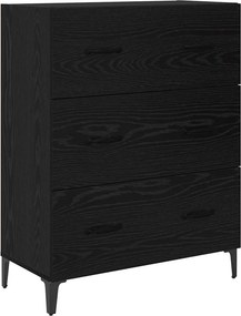 vidaXL Highboard Μαύρη Οξυά 69,5 x 34 x 180 εκ. Επεξεργασμένο Ξύλο