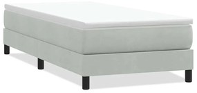 Box Spring Κρεβάτι χωρίς στρώμα Ανοιχτό γκρι Βελούδινο - Γκρι