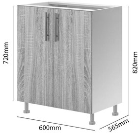 Επιδαπέδιο Ντουλάπι Κουζίνας EMMA Σονόμα 60x56.5x82 εκ.