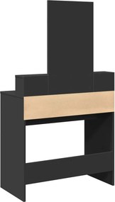 vidaXL Μπουντουάρ με Καθρέφτη Μαύρο 80x41x144,5 εκ.