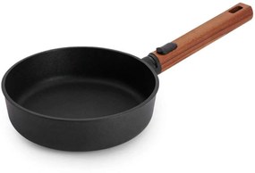 Τηγάνι Αντικολλητικό Με Αποσπώμενη Λαβή Eco Logic 1520WLCI-Q 20cm Black-Brown Woll 20cm Wood,Aluminum