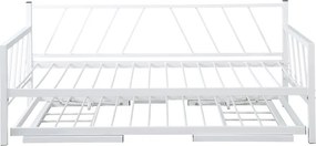 Κρεβάτι-Καναπές Remmie pakoworld μέταλλο λευκό 90x190εκ