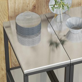 vidaXL Ράφι Κουζίνας HATTEM Ασημί 30 x 50 x 92 εκ Ατσάλι