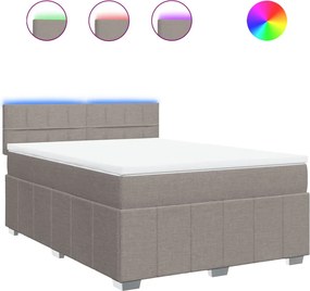 vidaXL Κρεβάτι Boxspring με Στρώμα Taupe 160x200 εκ. Υφασμάτινο