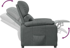 vidaXL Πολυθρόνα Ανακλινόμενη Σκούρο Γκρι Υφασμάτινη