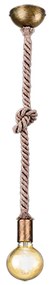 Rope Μοντέρνο Κρεμαστό Φωτιστικό Μονόφωτο με Σχοινί και Ντουί E27 σε Μπρούτζινο Χρώμα Trio Lighting 310100104