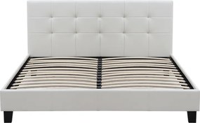 Κρεβάτι Sissy Megapap από τεχνόδερμα χρώμα λευκό 160x200εκ.