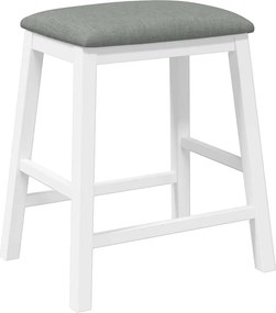 vidaXL Καρέκλες μπαρ με μαξιλάρια 2 τεμάχια Λευκό μασίφ ξύλο καουτσούκ
