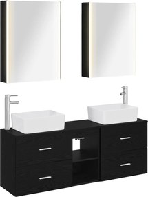 vidaXL Σετ Επίπλων Μπάνιου 5 pcs Μαύρη Δρυς
