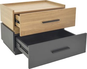 Κομοδίνο Sonlen pakoworld mdf σε sonoma-ανθρακί απόχρωση 60x40x44.5εκ