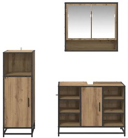 vidaXL Σετ Επίπλων Μπάνιου 3 pcs Artisan Oak Επεξεργασμένο ξύλο