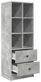 vidaXL Highboard με συρτάρι Γκρι σκυροδέματος 45.5 x 34 x 127 εκ