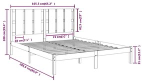 vidaXL Πλαίσιο Κρεβατιού Λευκό 160 x 200 εκ. από Μασίφ Ξύλο Πεύκου