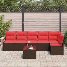 vidaXL Σετ Καναπέ 7 pcs Καφέ συνθετικό ρατάν