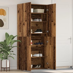 vidaXL Ντουλάπα Παπουτσιών Παλιού Ξύλου 80x35,5x180 εκ. Μη κατεργασμένο ξύλο