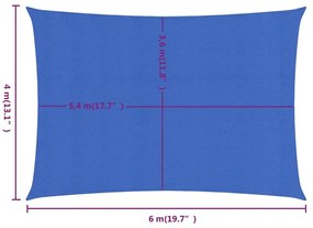 Πανί Σκίασης Μπλε Ορθογώνιο 4x6 μ. από HDPE 160 γρ/μ² - Μπλε