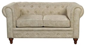 CHESTERFIELD Kαναπές 2Θέσιος Σαλονιού - Καθιστικού, Ύφασμα Απόχρωση Μπεζ 150x82x77cm