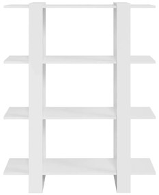 Βιβλιοθήκη/Διαχωριστικό Γυαλιστερό Λευκό 100 x 30 x 123,5 εκ. - Λευκό
