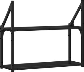 vidaXL Ράφι Τοίχου Επιτοίχιο Μαύρη δρυς 60 x 21 x 51 cm