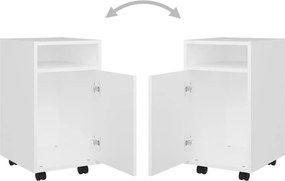 vidaXL Βοηθητικό Ντουλάπι με Τροχούς Λευκό 33x38x60 εκ. Επεξ. Ξύλο