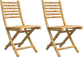 vidaXL Πτυσσόμενες Καρέκλες 2 τεμ. 43x54x88 εκ. Μπαμπού