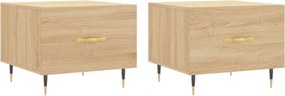 vidaXL Τραπεζάκια Σαλονιού 2 τεμ Sonoma Δρυς 50x50x40 εκ Επεξ. Ξύλο