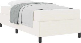 vidaXL Σκελετός Κρεβατιού με στρώμα Κρεμ 90 x 190 cm ύφασμα