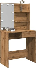 vidaXL Κομοδίνο με LED Artisan Oak 74,5x40x141 cm