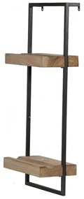 Artekko Shelves Ράφι Τοίχου με 2 Επίπεδα Μέταλλο Ξύλο Μάυρο Καφέ (30x15x69)cm Artekko 44748