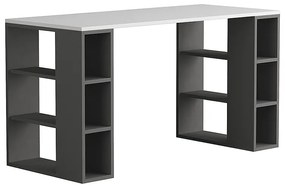 Γραφείο εργασίας Colmar Megapap χρώμα ανθρακί - λευκό 140x60x75εκ