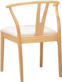 vidaXL Καρέκλα τραπεζαρίας 2 pcs Φυσικό και Ανοιχτό