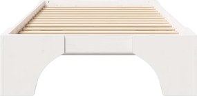vidaXL Σκελετός Κρεβατιού Λευκό 75 x 190 cm Στερεά ξυλεία πεύκου