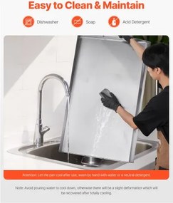 VEVOR 36x22 in Flat Top Griddle Stainless Steel Universal BBQ Grill Pan Cookware