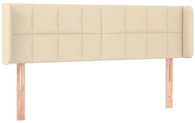 vidaXL Κεφαλάρι Κρεβατιού LED Κρεμ 147x16x78/88 εκ. Υφασμάτινο