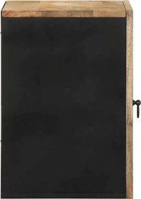 vidaXL κρεμαστό ντουλάπι μπάνιου μαύρο 38x33,5x48 cm μασίφ ξύλο Mango