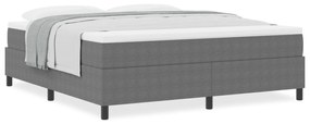 vidaXL Κρεβάτι με Στρώμα - Ανοιχτό Γκρι, Super King Size, Ύφασμα Σταυρωτό