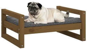 Κρεβάτι Σκύλου Μελί 65,5x50,5x28 εκ. από Μασίφ Ξύλο Πεύκου - Καφέ