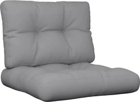 vidaXL Μαξιλάρια Παλέτας 2 τεμ. Γκρι Υφασμάτινα