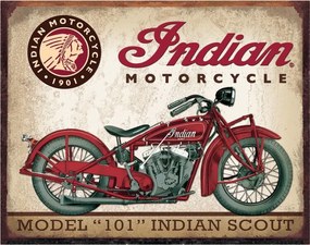 Μεταλλική πινακίδα INDIAN MOTORCYCLES - Scout Model 102, (40 x 31.5 cm)