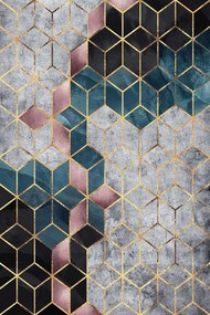 Χαλί Hmnt774 478HFT1238 Petrol-Gold Conceptum Hypnose 100X150cm