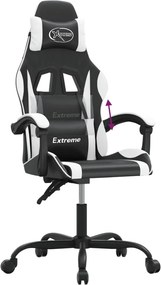 vidaXL Καρέκλα Gaming Μαύρο/Λευκό από Συνθετικό Δέρμα