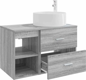 vidaXL Σετ Επίπλων Μπάνιου 2 τμχ. Γκρι Sonoma Επεξεργασμένο Ξύλο