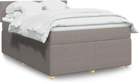 vidaXL Κρεβάτι Boxspring με Στρώμα Taupe 140x200 εκ. Υφασμάτινο